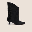 Bottines &agrave; talon aspect daim noir femme