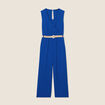 Combinaison pantalon fluide bleu electrique femme