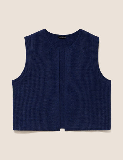 Gilet sans manches bleu marine femme