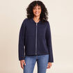 Gilet r&eacute;versible manches longues bleu femme