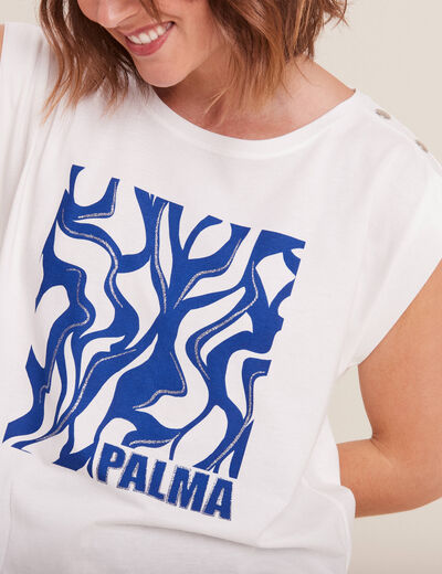 T-shirt manches courtes ecru femme