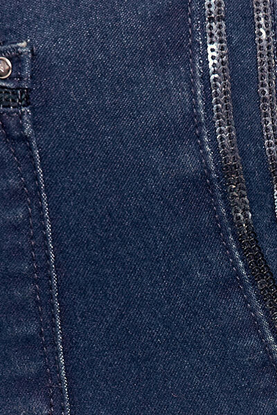 Jean ajusté à sequins denim brut femme