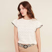 T-shirt manches courtes ecru femme