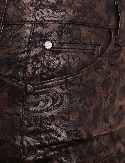 Pantalon ajusté couleur bronze femme