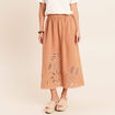 Jupe longue &eacute;vas&eacute;e beige femme
