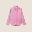 Chemise manches longues en coton strass rose femme