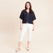 Gilet manches courtes bleu marine femme