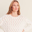 Pull manches longues ajour&eacute; ecru femme