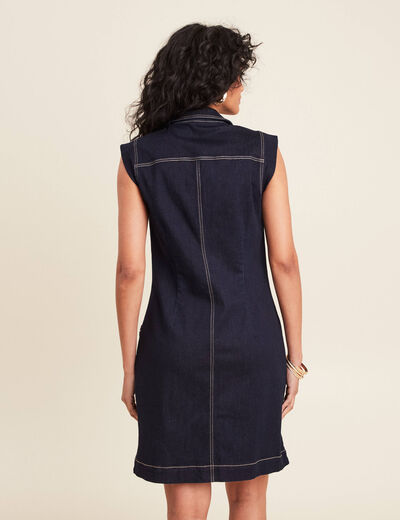 Robe droite en jean denim brut femme