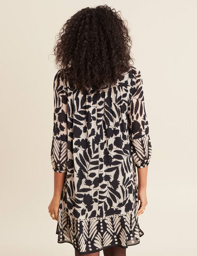 Robe évasée fluide noir femme