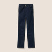 Jean coupe droite taille haute denim brut femme