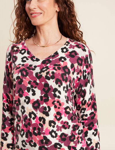 Pull manches longues beige femme
