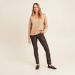Pantalon ajusté enduit noir femme