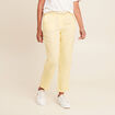 Pantalon flou ceinturé jaune clair femme