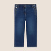 Pantacourt droit en jean denim brut femme