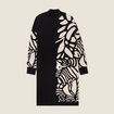 Robe tricot droite col montant noir femme
