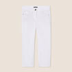 Pantacourt droit taille standard blanc femme