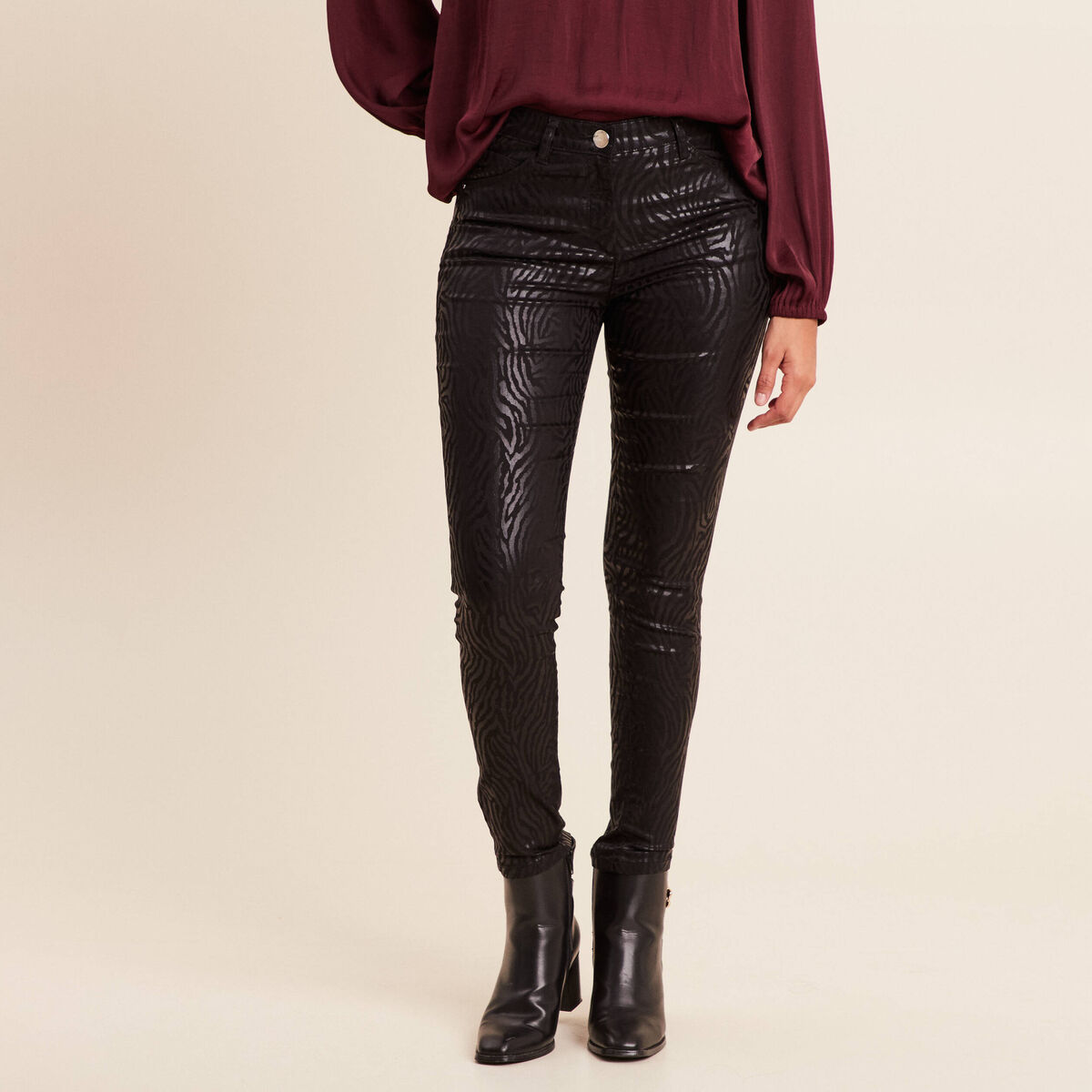 Pantalon magique Le L&eacute;ger enduit noir femme
