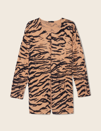 Gilet manches longues camel femme