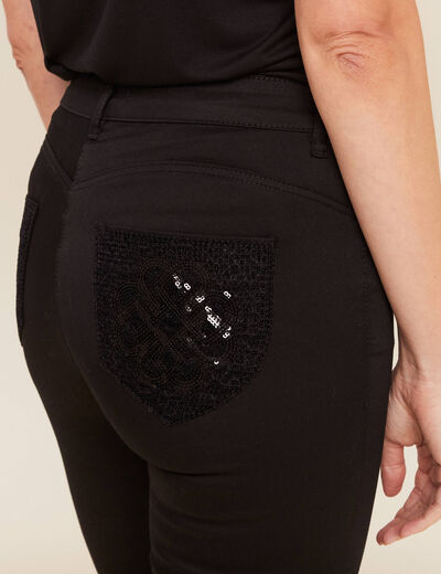 Pantalon ajusté 7/8ème noir femme