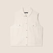 Blouson sans manches cintr&eacute; ecru femme