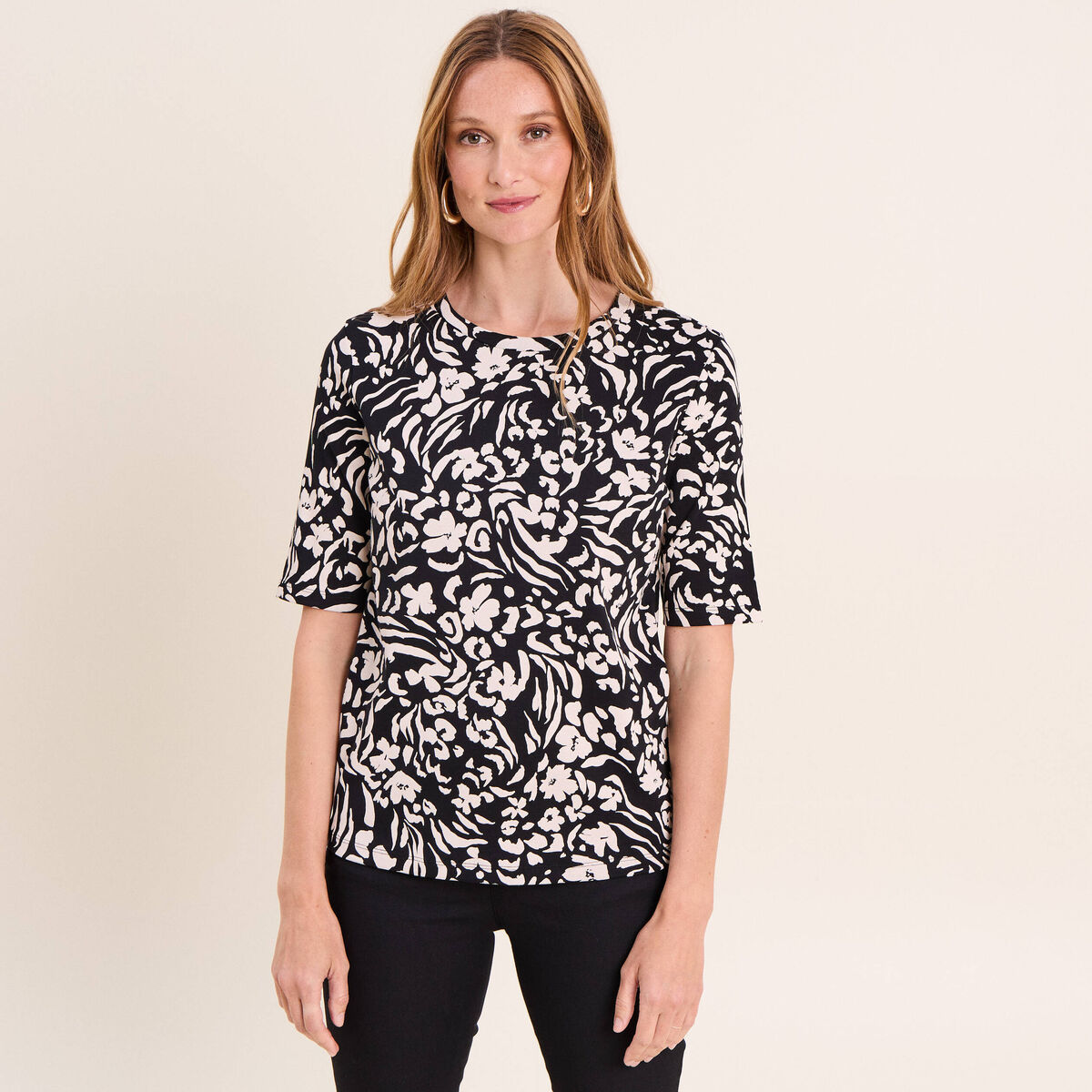 T-shirt en coton biologique noir femme