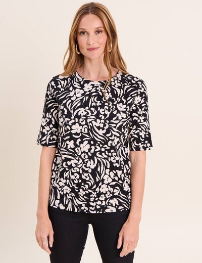 T-shirt en coton biologique noir femme