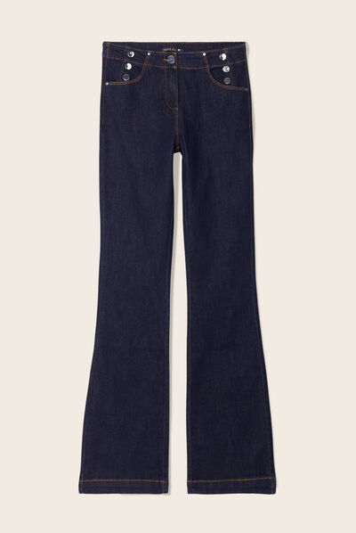 Jean bootcut taille basse denim brut femme