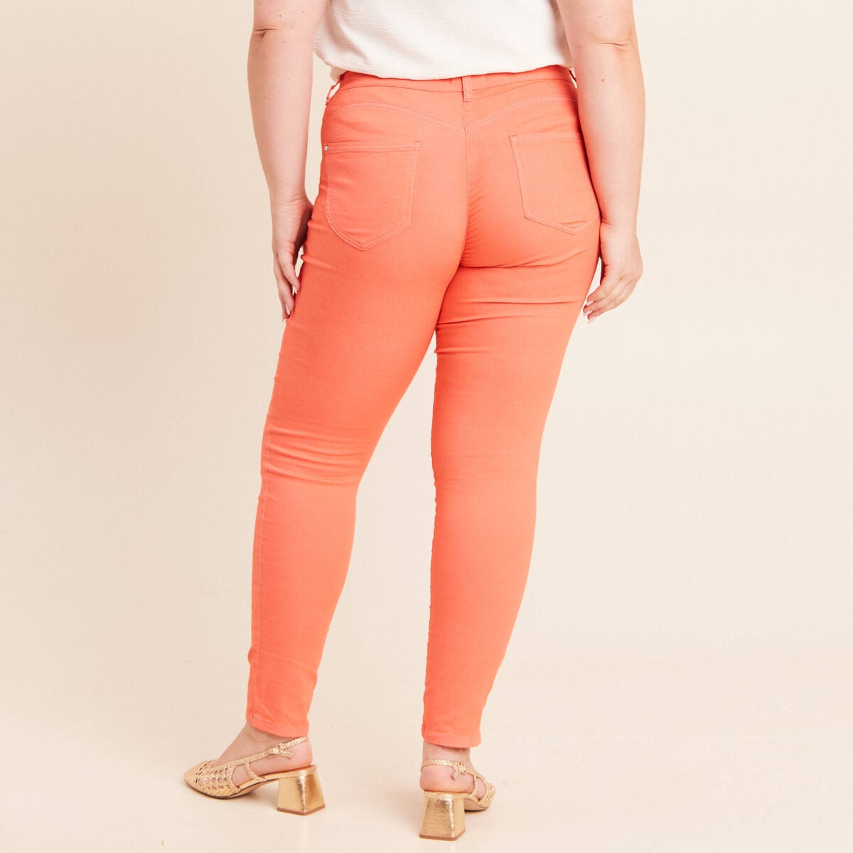 Pantalon magique Le L&eacute;ger coupe ajust&eacute;e orange fluo femme