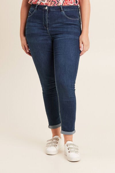 Jeans ajusté taille standard denim brut femme
