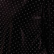 T-shirt velours col v manches 3/4 strass noir femme