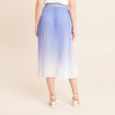 Jupe midi patineuse pliss&eacute;e bleu femme