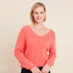 Pull manches longues rose vif femme