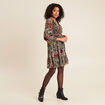 Robe évasée fluide vert femme