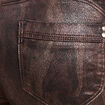 Pantalon taille bascul&eacute;e enduit marron fonc&eacute; femme