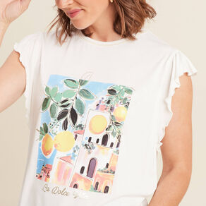 top col rond manches courtes ecru femme Top col rond manches courtes ecru femme