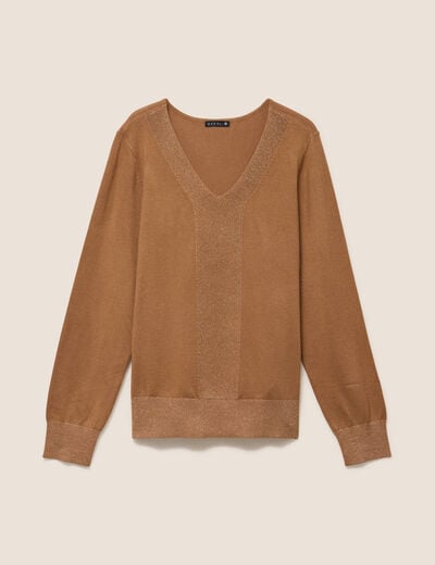 Pull manches longues beige femme