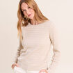 Pull manches longues col rond brillant couleur or femme