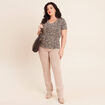 T-shirt manches courtes beige femme
