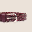 Ceinture tress&eacute;e iris&eacute;e prune femme