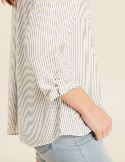 blouse fluide manches 3/4 vert femme