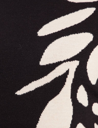 Robe tricot droite col montant noir femme