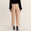 Pantalon large fluide à pinces sable femme