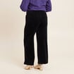 Pantalon large velours noir femme