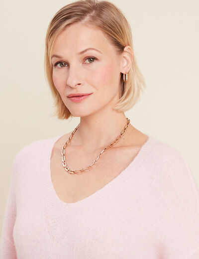 Pull manches longues rose femme