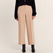 Pantalon large fluide à pinces sable femme
