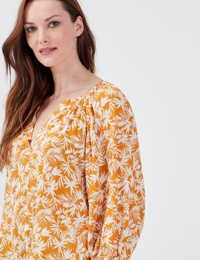 Blouse manches 3/4 jaune femme