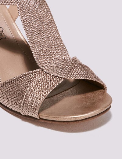 Sandales à talons bottiers rose clair femme