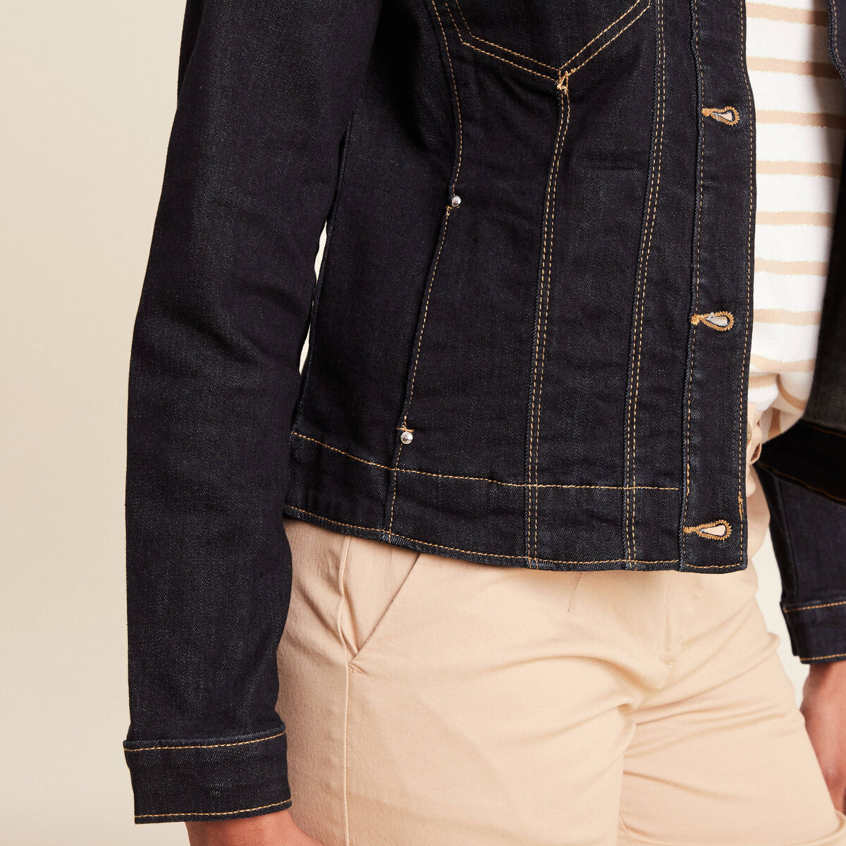 Veste denim brut femme