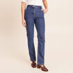 Jean coupe droite taille haute denim stone femme